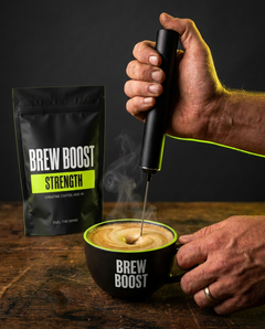 Frothing a coffee with Brew Boost